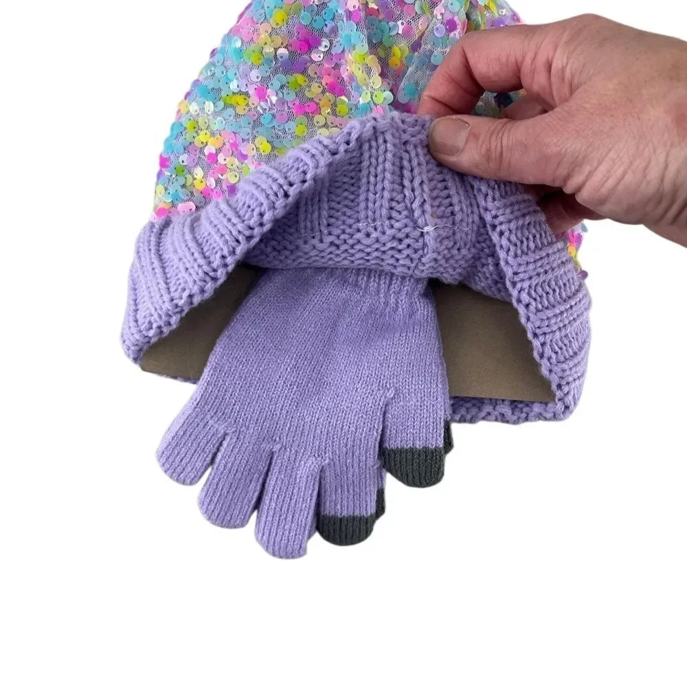 Justice shimmers cozy gloves